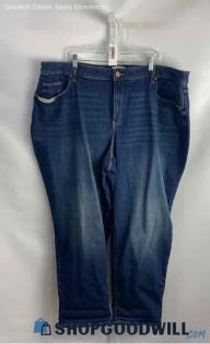 Lane Bryant Women's Dark Blue Slim Straight Jeans - Sz 24