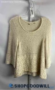 Knitted & Knotted Women's Ivory Knit Sweater - Sz S