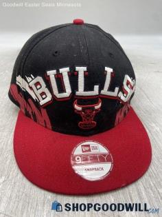 New Era NBA Chicago Bulls Snapback Cap Black/Red Hat - Sz OS