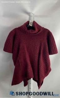 Athleta Women's Maroon Turtle Neck Wool Blend Sweater - Sz S/M