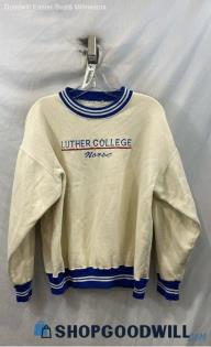 Dodger Unisex VTG Ivory Luther College Embroidered Sweatshirt - Sz M