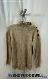 Anthropologie Women's Beige Shoulder Button Pullover Sweater - Sz XS