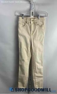 We The Free Women's Beige Straight Leg Jeans - Sz 26