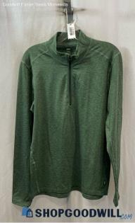 REI Men's Heathered Green Lightweight 1/2 Zip Sweatshirt - Sz M