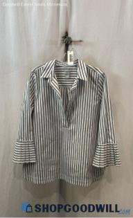 Chico's Women's Black/White Stripe Blouse - Sz M