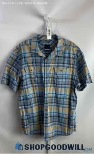 prAna Men's Blue/Yellow Plaid Flannel Shirt - Sz XL