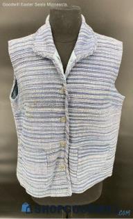 Appleseed's Women's Blue Stripe Cotton vest - Sz M