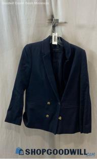 Zara Women's Navy Cotton Coat - Sz XS