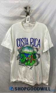 Pacer Unisex VTG White Costa Rica Graphic T-shirt - Sz L