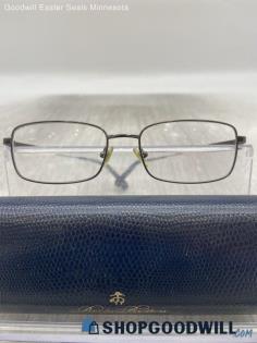 Brooks Brothers Rectangle Prescription Navy/Silver Frame Metal Eyeglasses