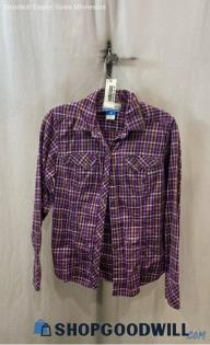 Columbia Women's Purple Flannel Long Sleeve Button Up Shirt - Sz S