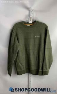 Columbia Men's Green Stripe Crewneck Sweater - Sz M