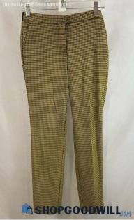 Zara Women's Yellow/Black Houndstooth Patterned Ankle Skinny Pants - Sz S