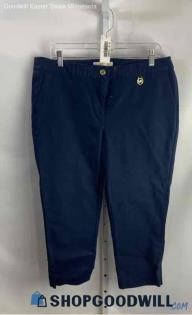 Michael Kors Women's Deep Navy Cropped Chino Pant - Sz 12