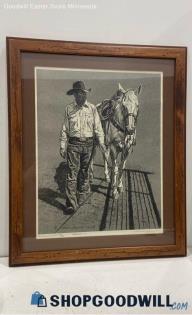 Harold Holden Signed Matted & Framed "A Cowboy & His Horse" Print 1286/4000