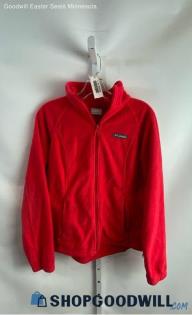 Columbia Women's Red Full Zip Sweater - Sz M