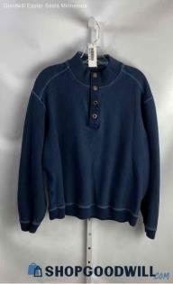 Tommy Bahama Men's Navy Henley Sweatshirt - Sz XL