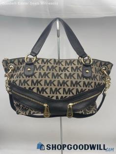 Michael Kors Monogram Black Canvas Shoulder Bag/Satchel Handbag/Purse