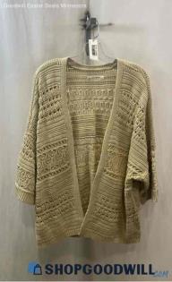 Lucky Brand Women's Cream Loose Knit Open Cardigan - Sz M