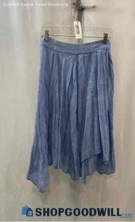 Zara Women's Powder Blue/White Plaid Skirt - Sz M