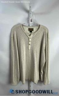 Lucky Brand Men's Taupe/White Cotton Long Sleeve Shirt - Sz XL