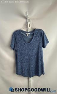 Athleta Women's Blue Cheetah Print Modal Shirt - Sz M