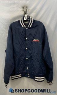 Butwin Men's VTG Navy Insulated Embroidered Button Up Jacket - Sz 2X