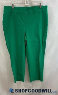 Chico's Women's Green Pull On Slimming Ponte Crop Pants - Sz 16