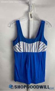 Lululemon Women's Blue/White Tank Top - Sz 8