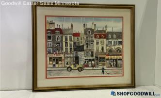 "Dans Attente Du Client" Matted & Framed Xavier Signed Litho Print 205/300 COA