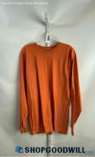 Carhartt Men's Heathered Orange Loose Fit Logo Graphic Long Sleeve Shirt - Sz M