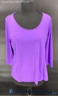 Bob Mackie Women's Poly/Spandex Purple LS shirt - Sz M