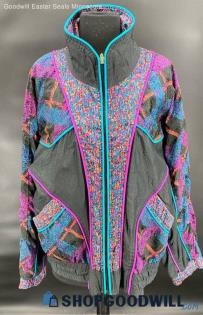 East West women's Black & Multi-Color windbreaker - Sz L