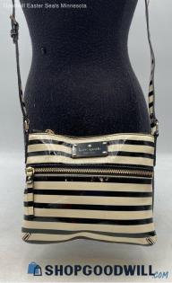 Kate Spade Flicker Tenley Ivory/Black Patent Leather Crossbody Handbag/Purse