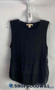 Michael Kors Women's Black Layered Sleeveless Shirt - Sz M