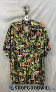 GUESS Men's Multicolored Tropical Floral Button Up T-Shirt - Sz XL