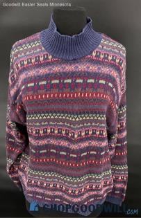 Boundary Waters Petite Collection Women's Multi-color high collar sweater - Sz M