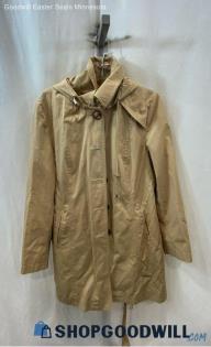 Michael Kors Women's Beige Lightweight Button Up Wrap Trench Coat - Sz L