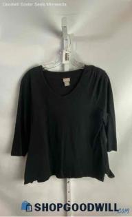 Chico's Women's Black Cotton Shirt - Sz L