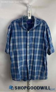 Pendleton Men's Blue/White Plaid Flannel Shirt - Sz XL