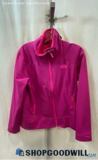 The North Face Women's Hot Pink Zip Up Softshell Jacket - Sz L