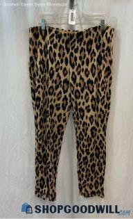 Chico's Women's Tan Cheetah Print Rayon Pants - Sz L