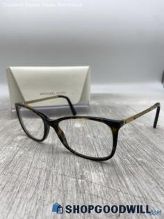 Michael Kors Antibes Rectangle Prescription Brown Tortoise/Gold Eyeglasses