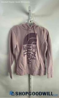 The North Face Women's Light Purple/Purple Logo Graphic Fleece Lined Hoodie Sz S