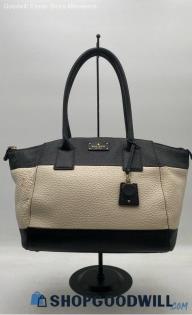 Kate Spade Henley Black/Ivory Pebble Leather Tote Handbag/Purse