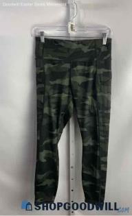 Athleta Women's Green Camo Patterned 7/8 Leggings - Sz S