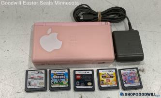 Pink Nintendo DS Lite w/Games & Charger - Tested