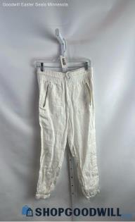 Athleta Women's White Linen Jogger Pants - Sz 2