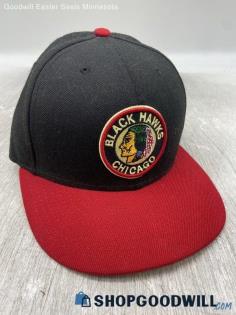 New Era NHL Chicago Black Hawks Fitted Cap Red/Black Hat -7 1/8