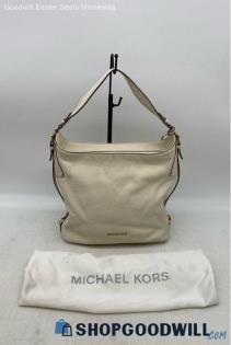 Michael Kors Gold Ivory Tote Hobo bag Womens Pebbled Leather